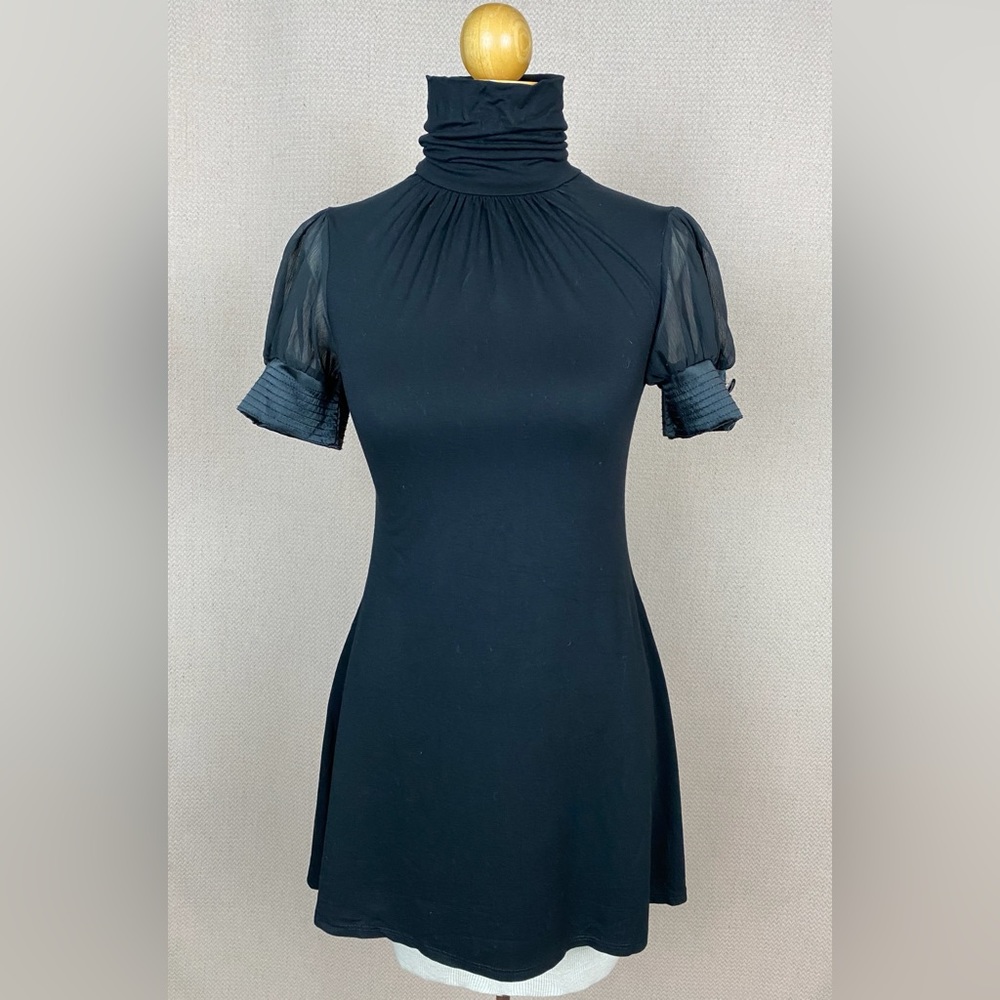 Arden B Little Black Mini Dress with a hint of Victorian flare. Extra Small